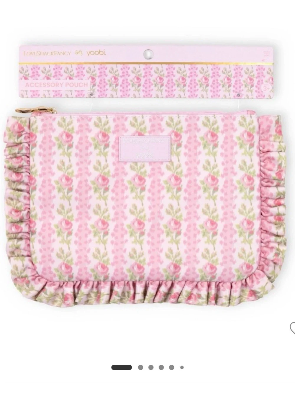 LoveShackFancy x Target - Yoobi Blooming Heirloom ruffled pencil pouch
